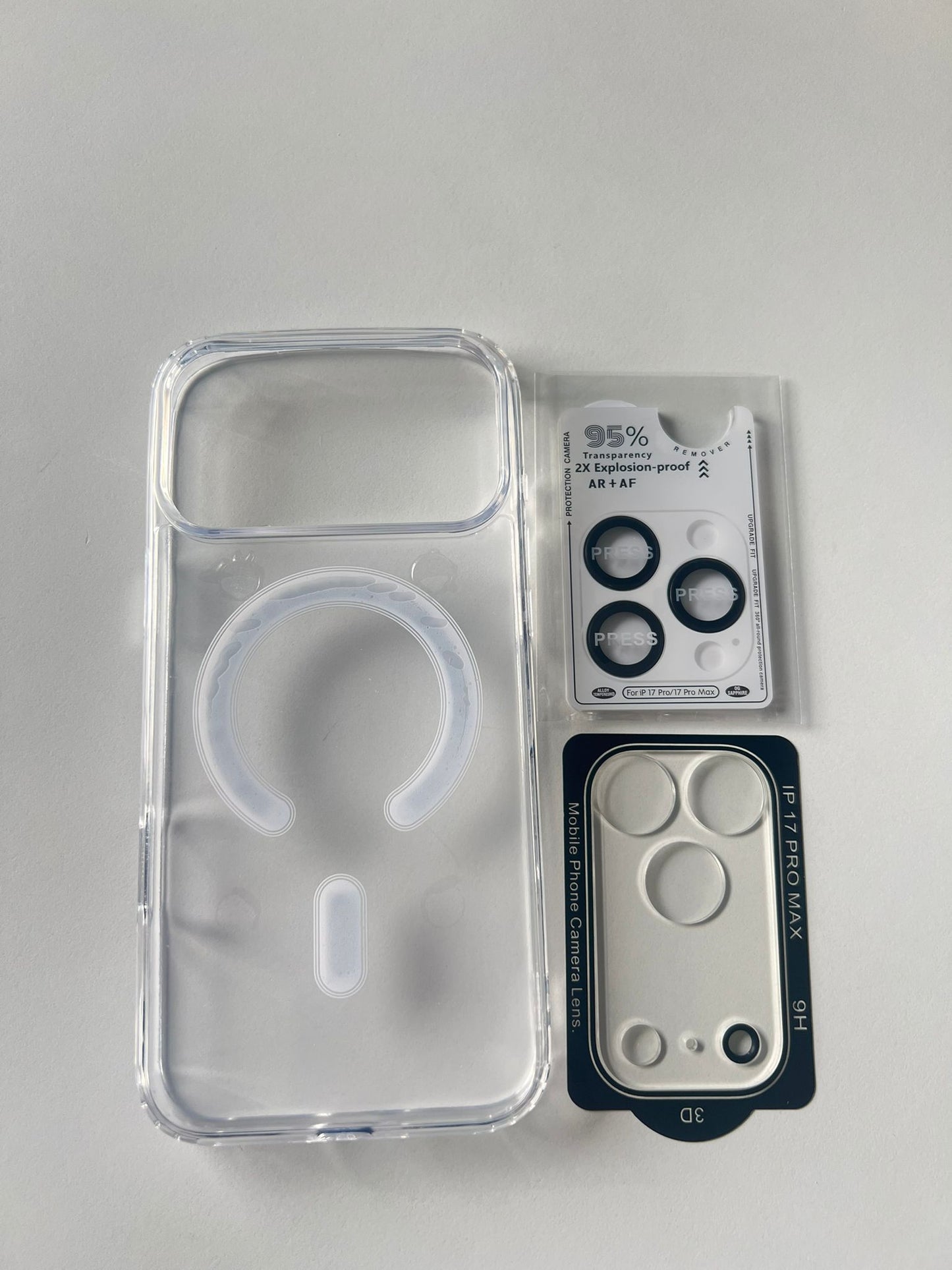 iPhone 17 Air 3-i-1 Skyddspaket – Transparent MagSafe Skal + Kameraskydd i Ram + Linsskydd