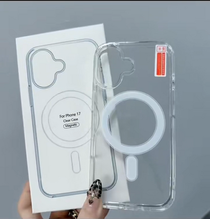 iPhone 17 – Transparent MagSafe-fodral med dubbla kameraskydd: Separata linskåpor och fullramsskydd