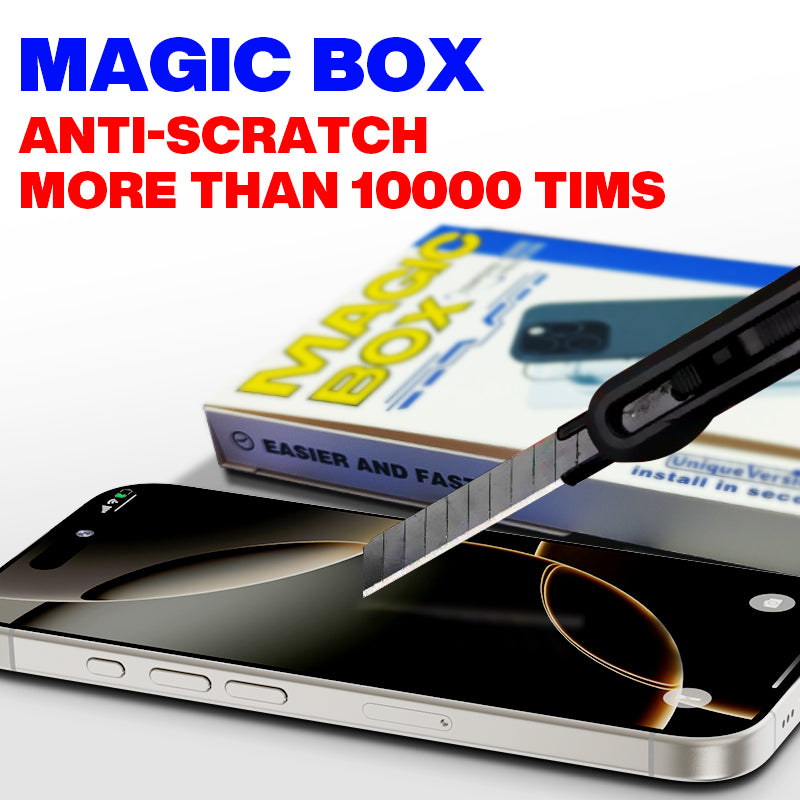 iPhone 17 Pro Max Magic Box 2-i-1 skärmskydd i härdat glas – automatisk dammborttagning, enkel installation, kristallklart skydd