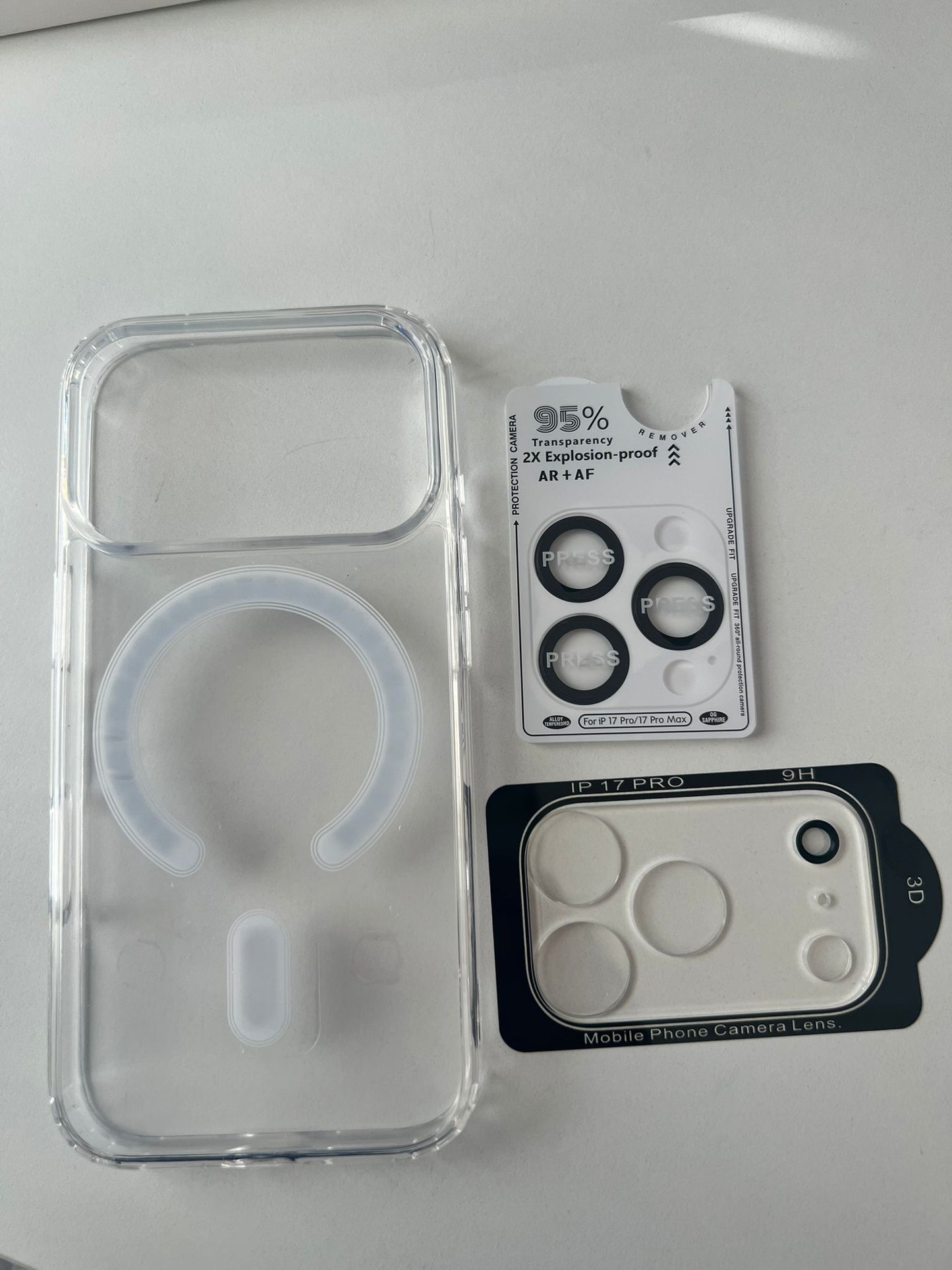 iPhone 17 Air 3-i-1 Skyddspaket – Transparent MagSafe Skal + Kameraskydd i Ram + Linsskydd