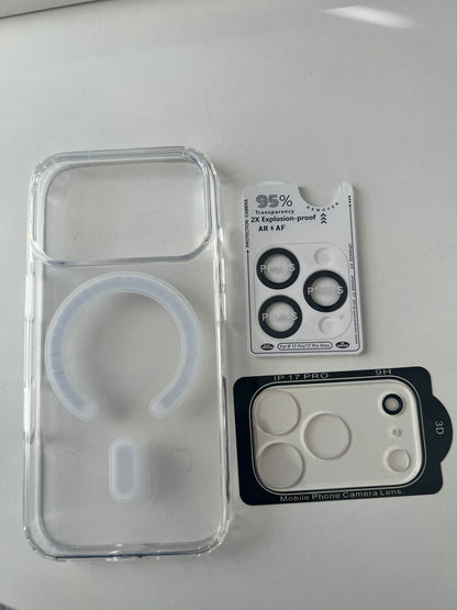 iPhone 17 Air 3-i-1 Skyddspaket – Transparent MagSafe Skal + Kameraskydd i Ram + Linsskydd