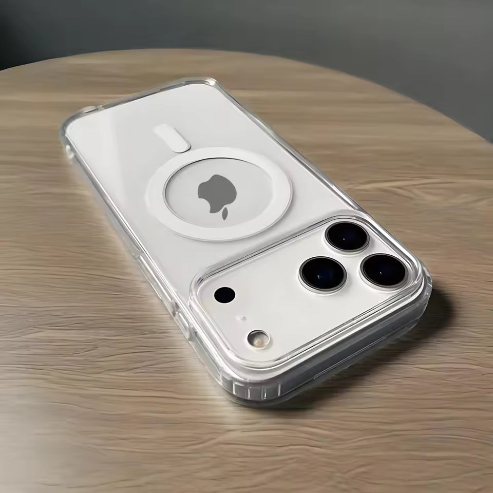 iPhone 17 Pro – Transparent MagSafe-fodral med dubbla kameraskydd: Separata linskåpor och fullramsskydd